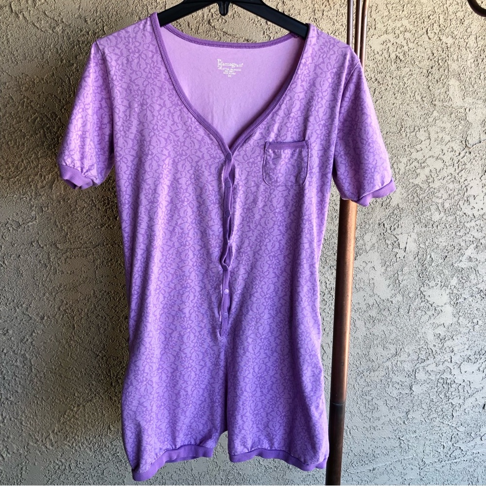 Pajamagram Lavender Shorts Onsie Size S
